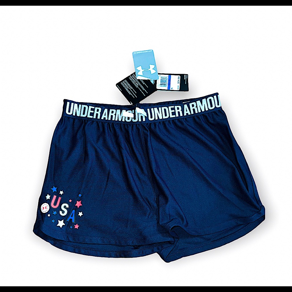 Girls' UA Play Up Americana Shorts (YXL)